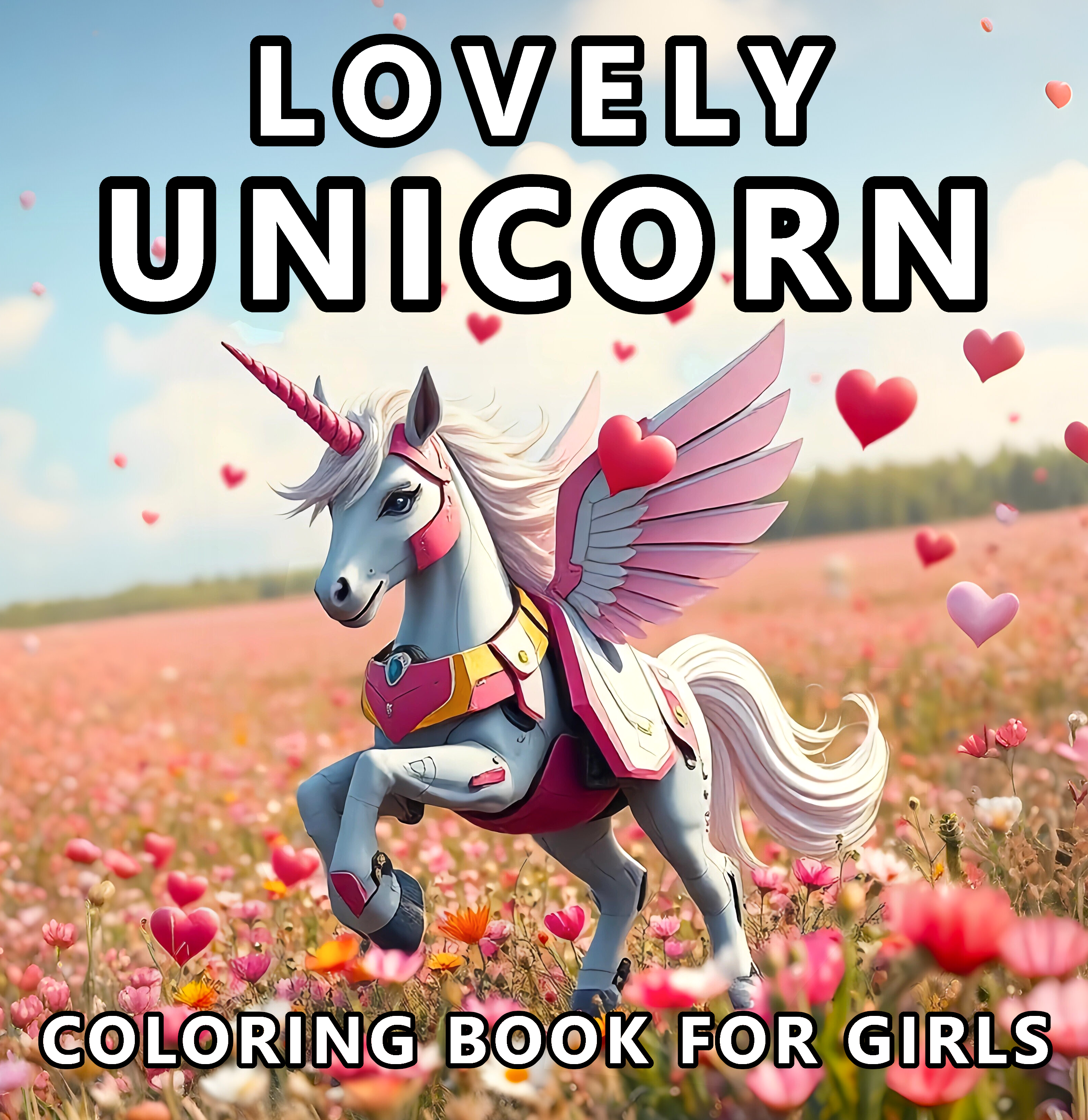 Unicorn coloring book for girls